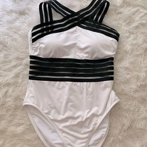 White Kenneth Cole strappy one piece swimsuit